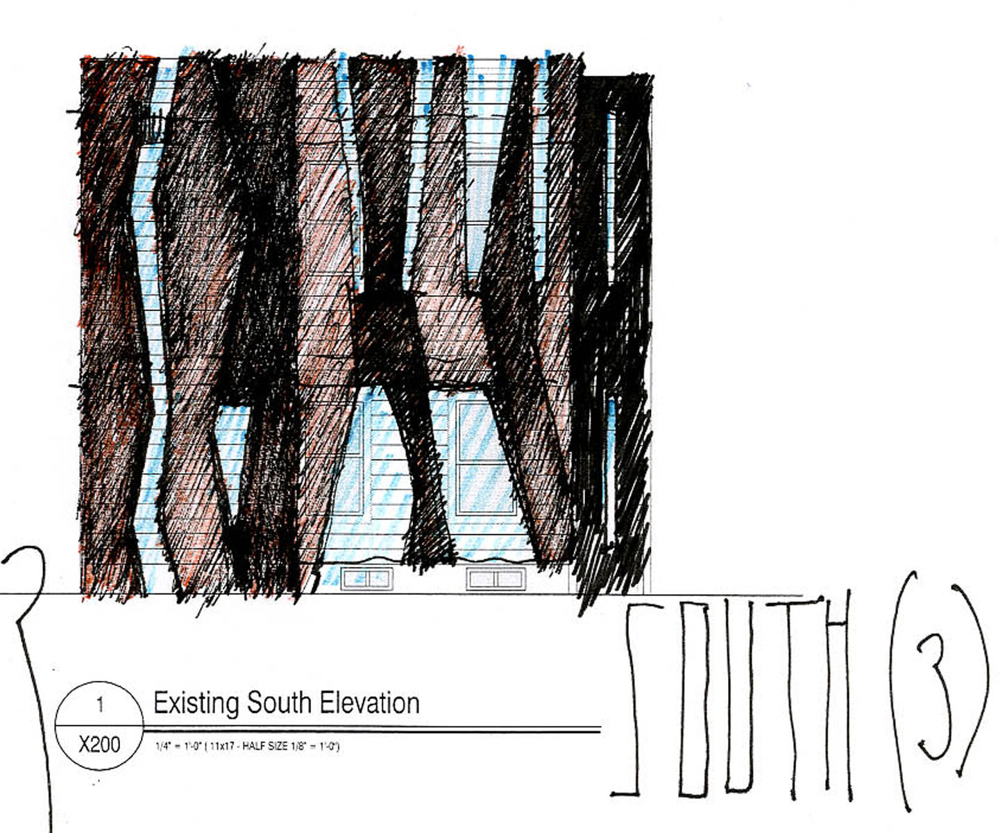 Front Elevation - Study of Rock Fissure Configuration